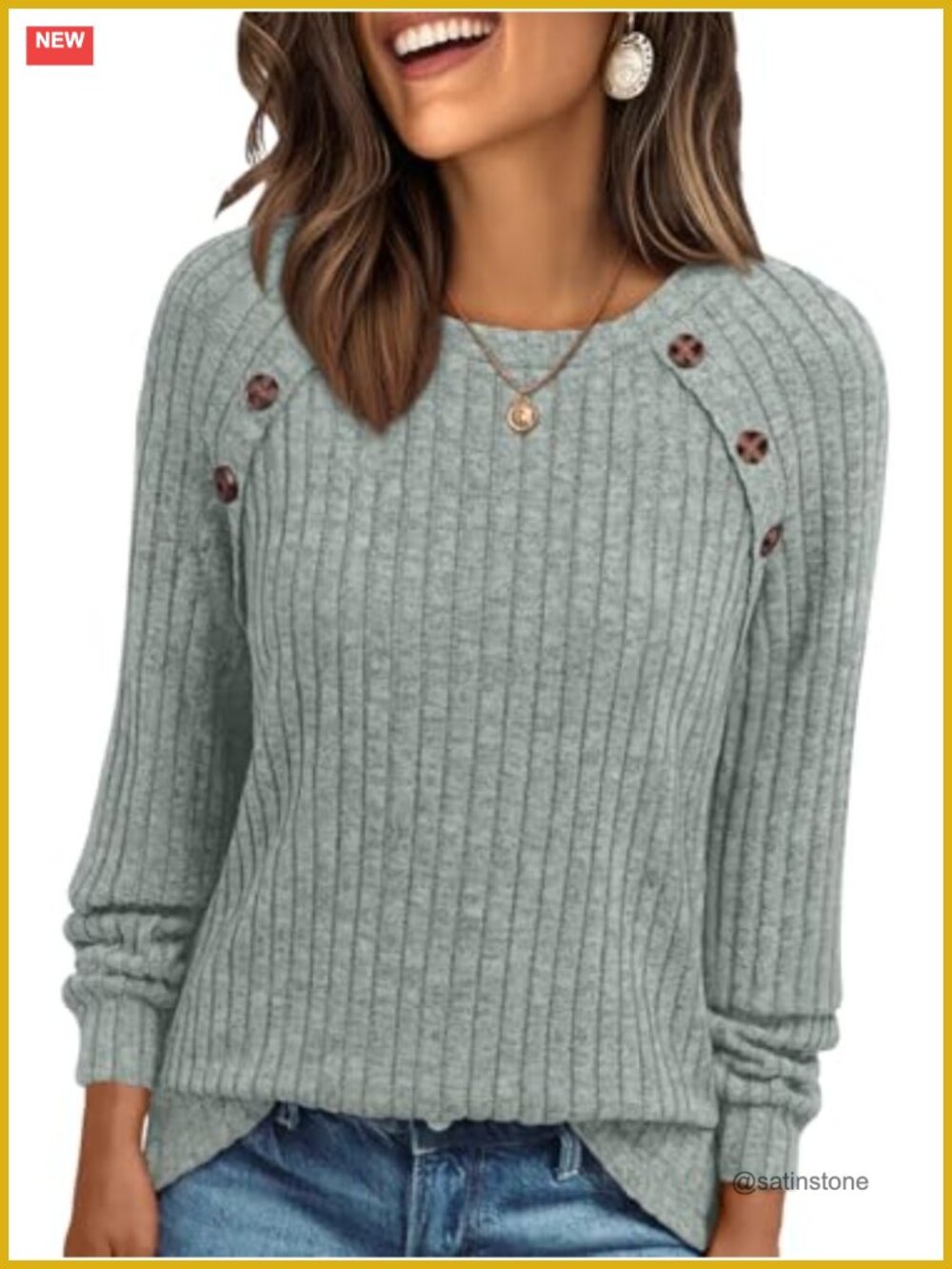 AUTOMET Womens Long Sleeve Top Crew Neck Relaxed Fit Business Casual